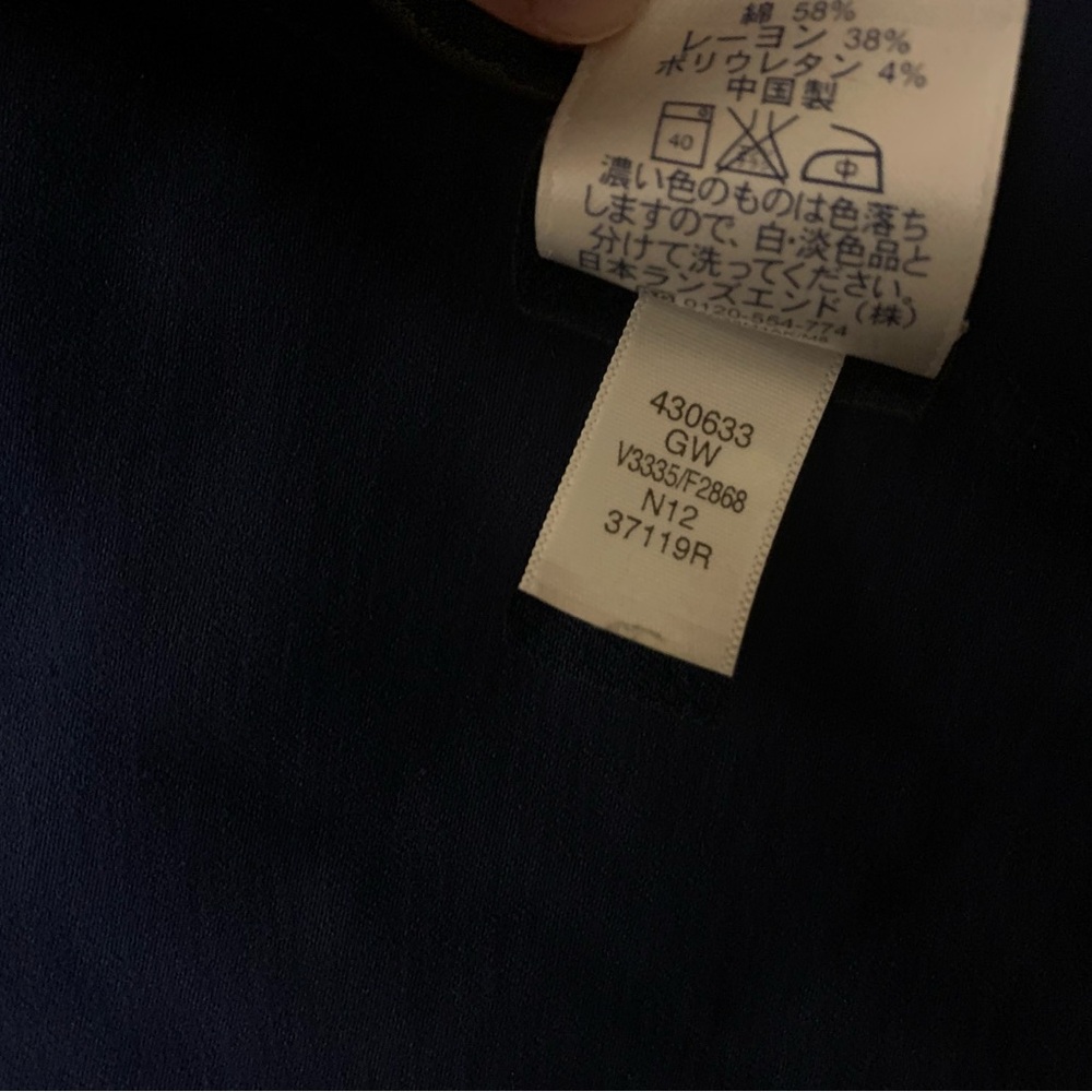 Lands' End Polka Dot Navy Wrap Dress - Picture 7 of 9